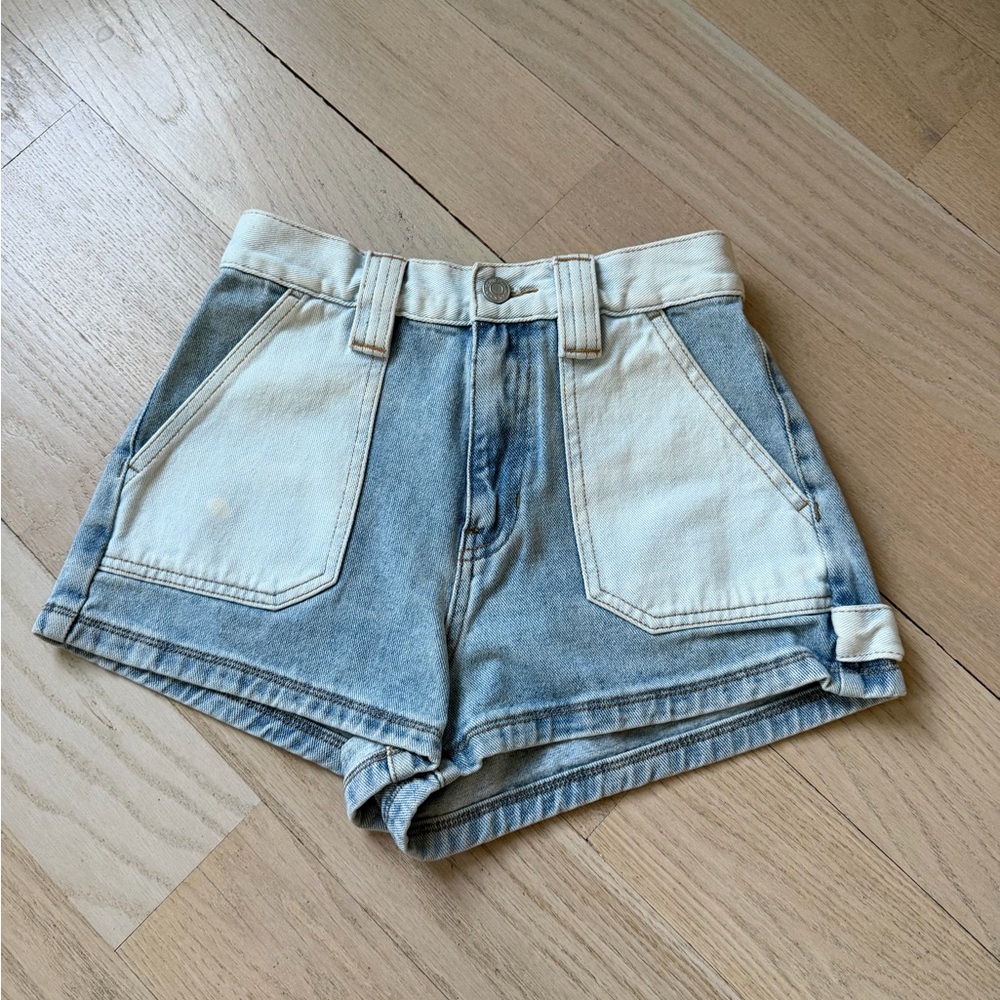 Pacsun Denim Two-Tone Women Shorts Light Wash